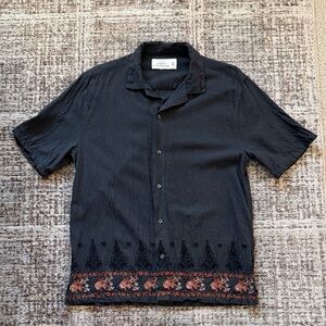 Abercrombie & Fitch Black Shirt with Red Pattern